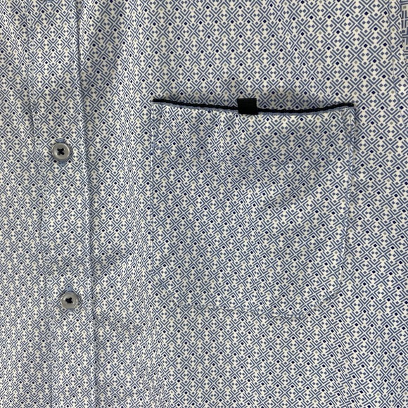 7 Diamonds Shirt mens Large Button Up 4-Way Stretch Woven Digital Dash AOP Print - Picture 7 of 16